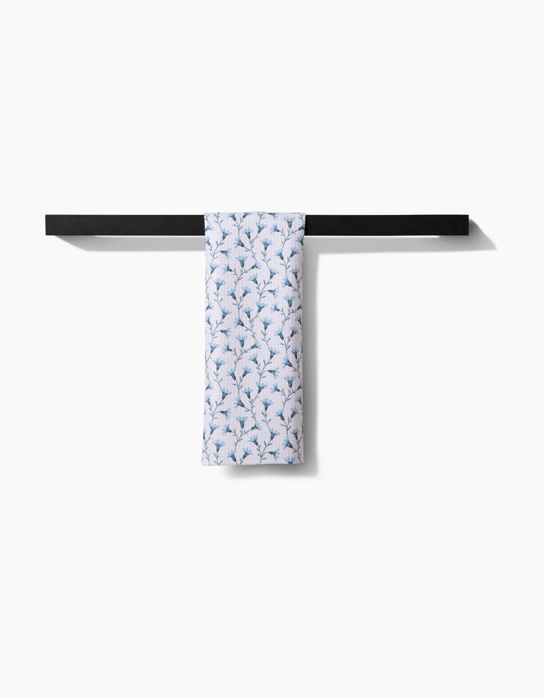 Trailing Flowers in Blue Bar Towel