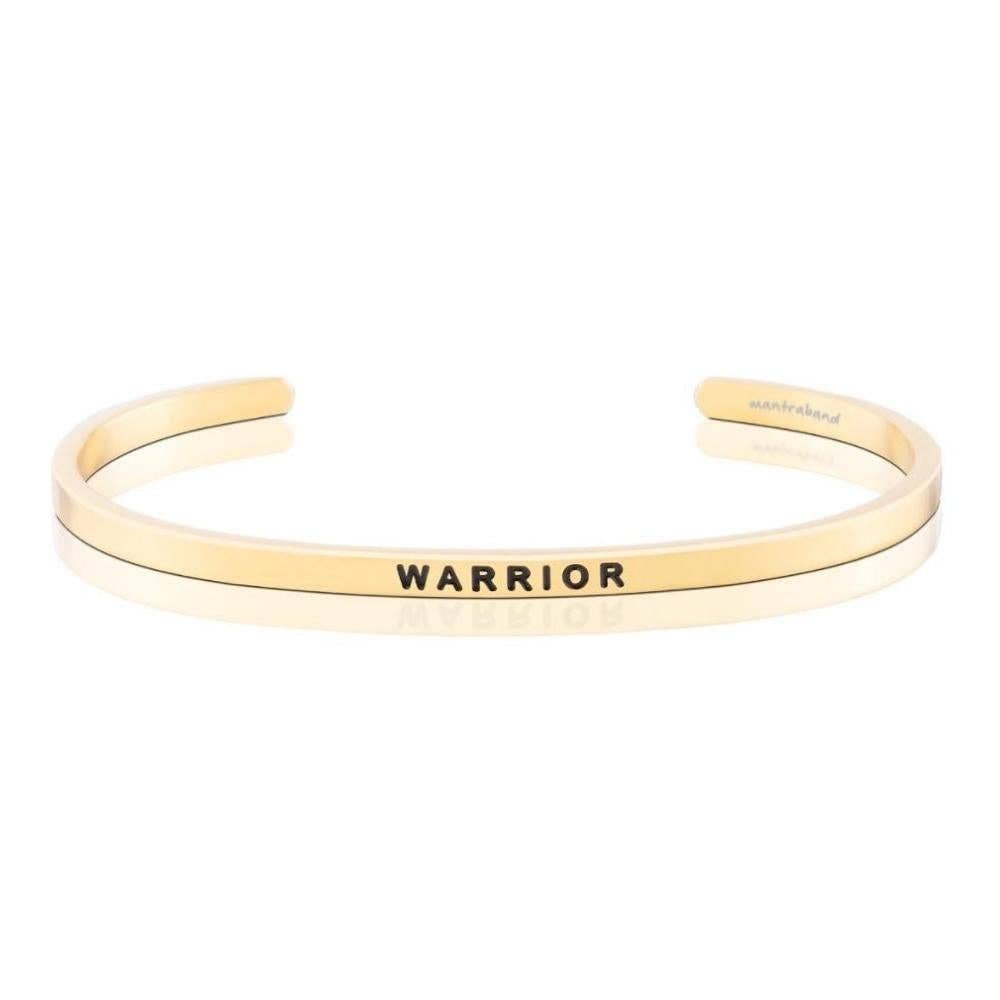 Warrior - Strong Fearless Cuff Bracelet: Yellow Gold