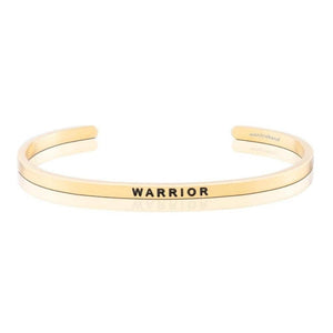 Warrior - Strong Fearless Cuff Bracelet: Yellow Gold