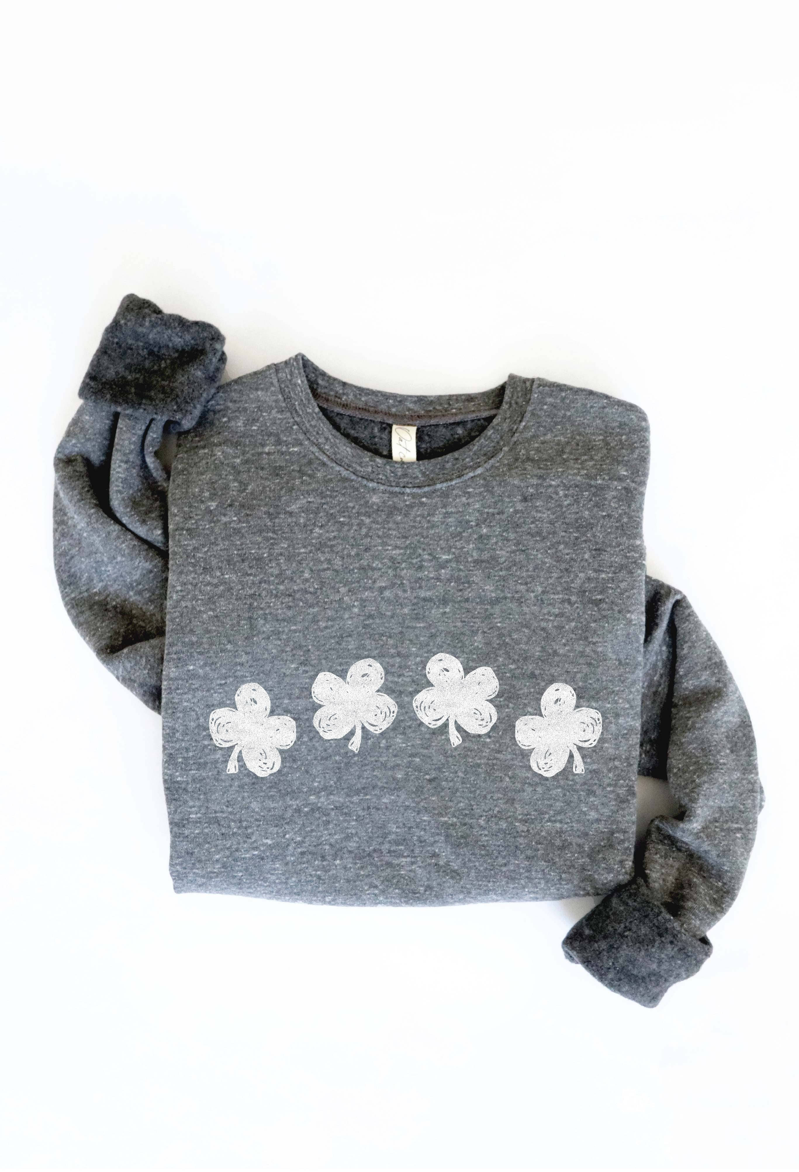 CLOVER ROW Graphic Sweatshirt: HEATHER FOREST