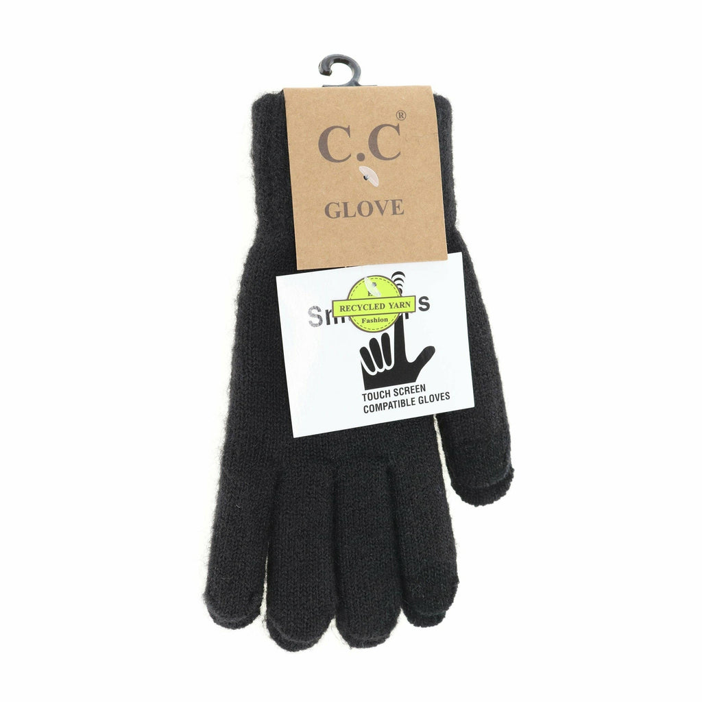 Soft Knit C.C Gloves G9021: Black