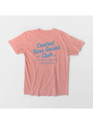 Central Time Social Club Short Sleeve Tee - Apricot