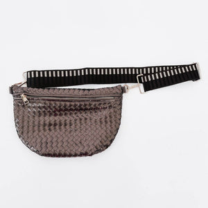 Woven Bum Bag Metallic Gunmetal