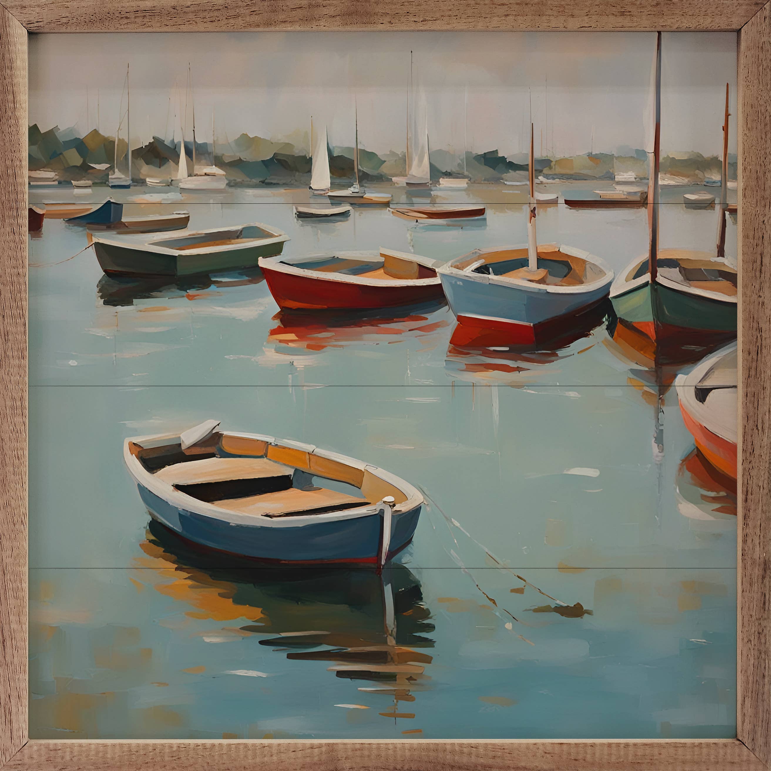 Boats On Bay: 8 x 8 x 1.5