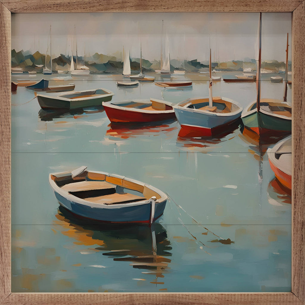 Boats On Bay: 8 x 8 x 1.5