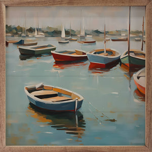 Boats On Bay: 8 x 8 x 1.5