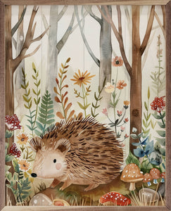 Woodland Animal Porcupine: 8 x 10 x 1.5