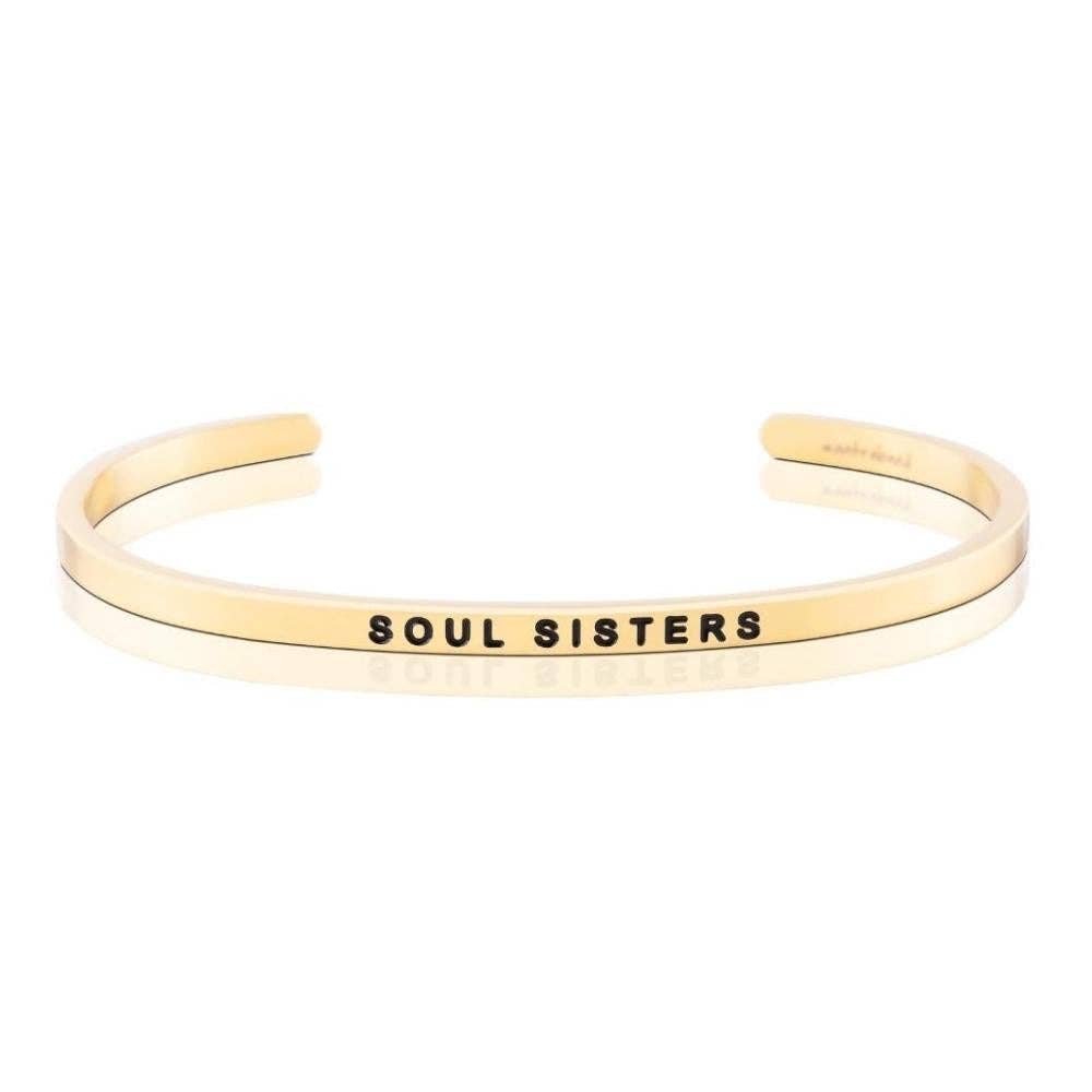 Soul Sisters - inspirational mantraband® cuff bracelet: Yellow Gold / Original
