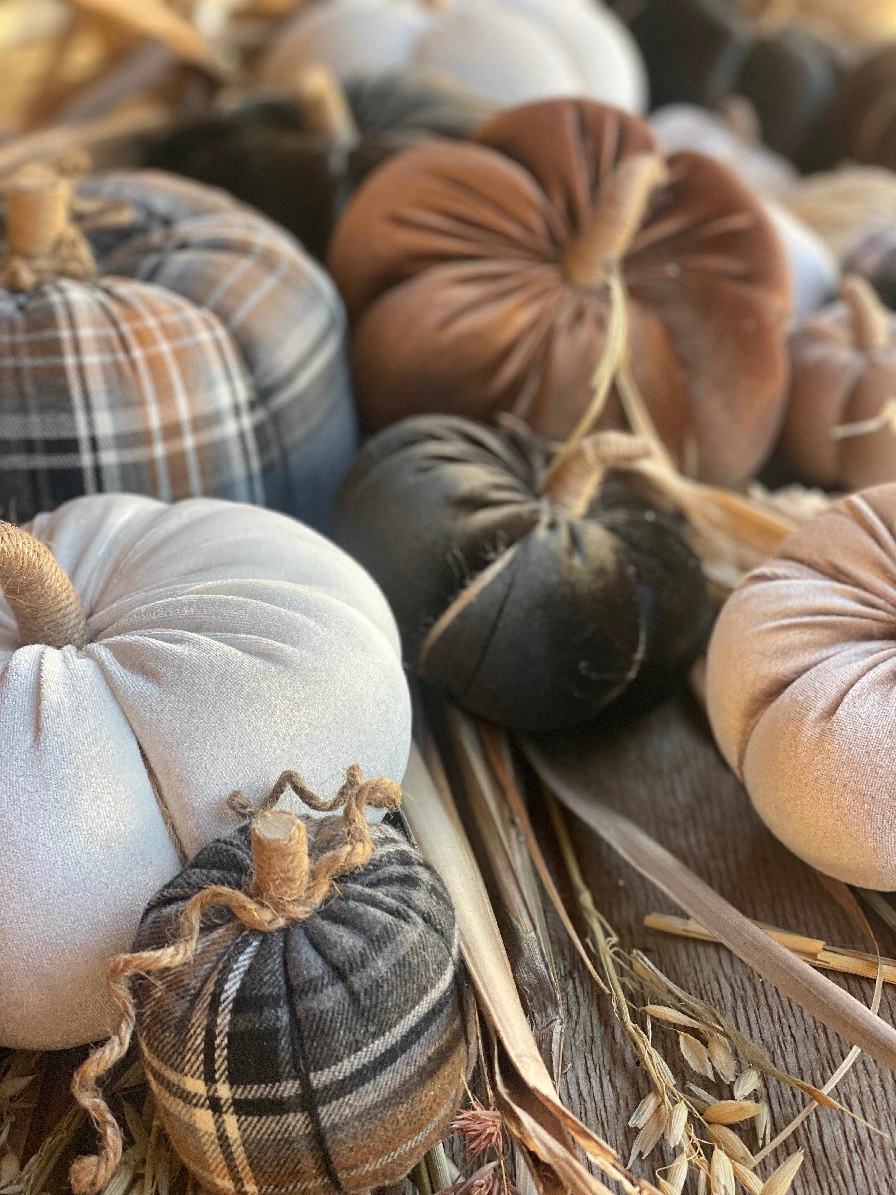 CF-3168 - XL White Velvet Fall Pumpkin