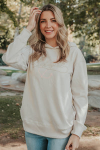 Cappuccino LAKEGIRL Crossover Hoodie: Cappuccino CURSIVE
