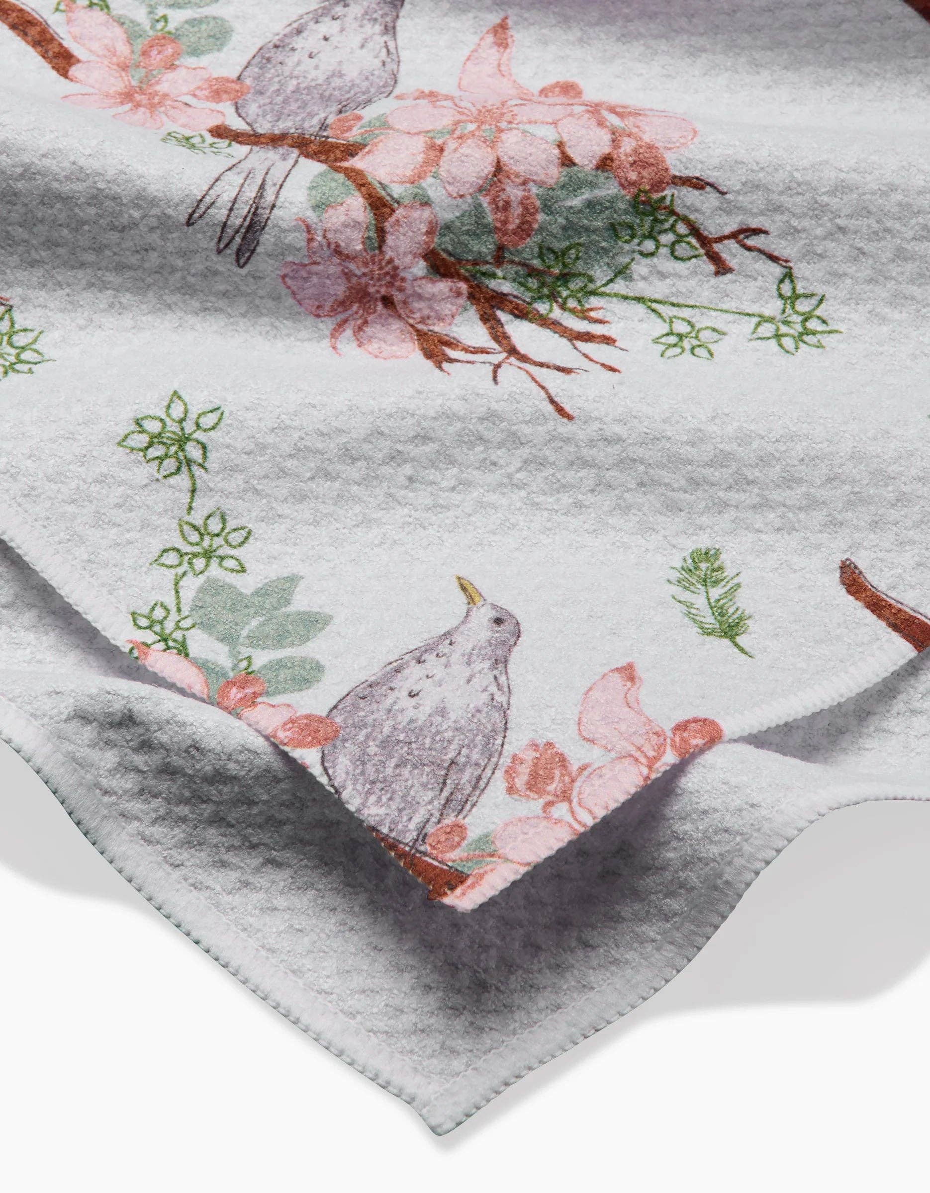Blackbird and Blossom Tea Towel
