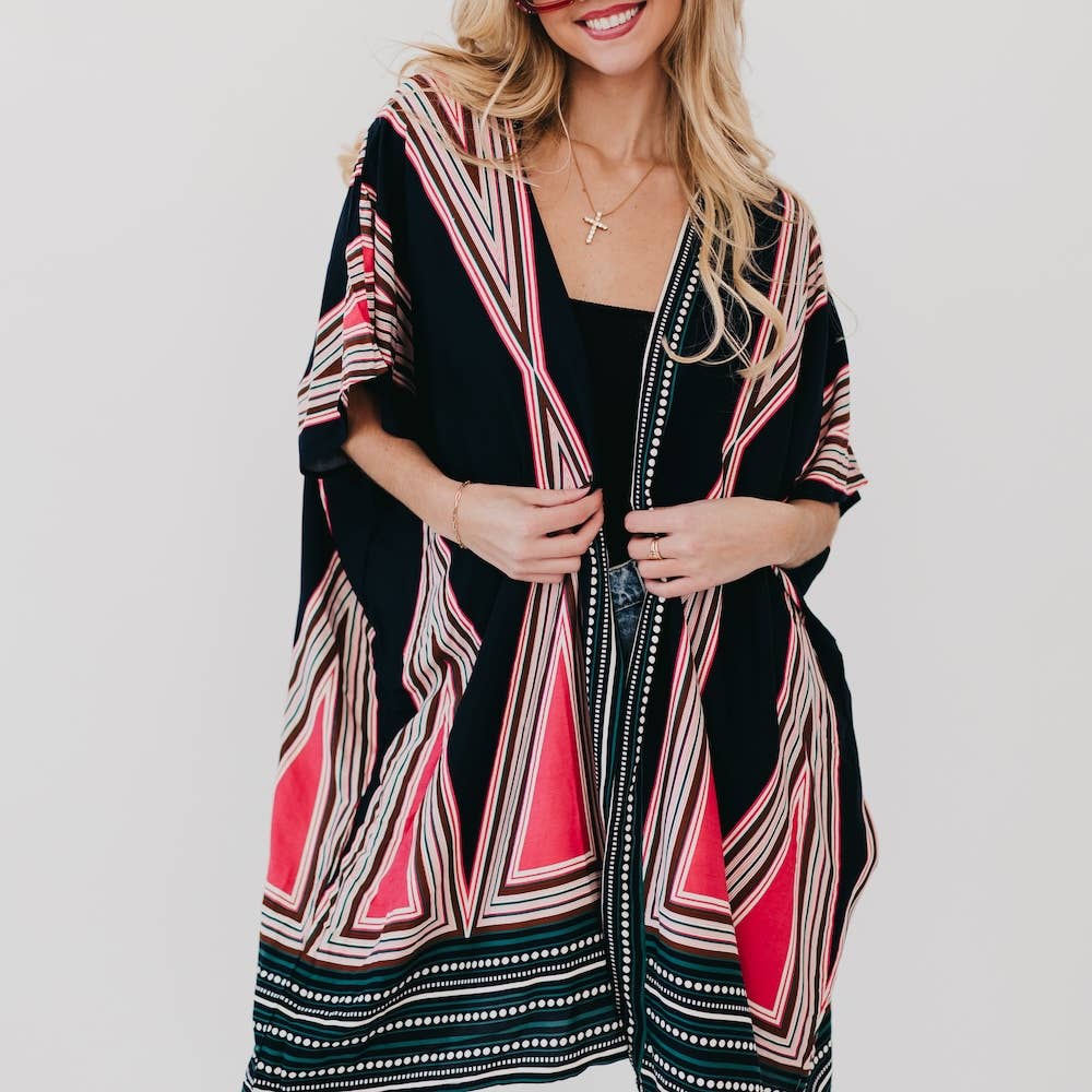 In The City Of Paradise Kimono: Black