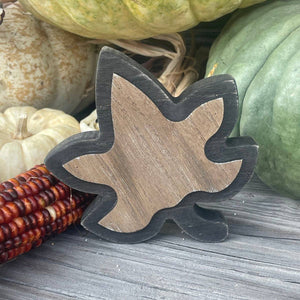 CA-5187 - Wood/Black 3D Fall Leaf