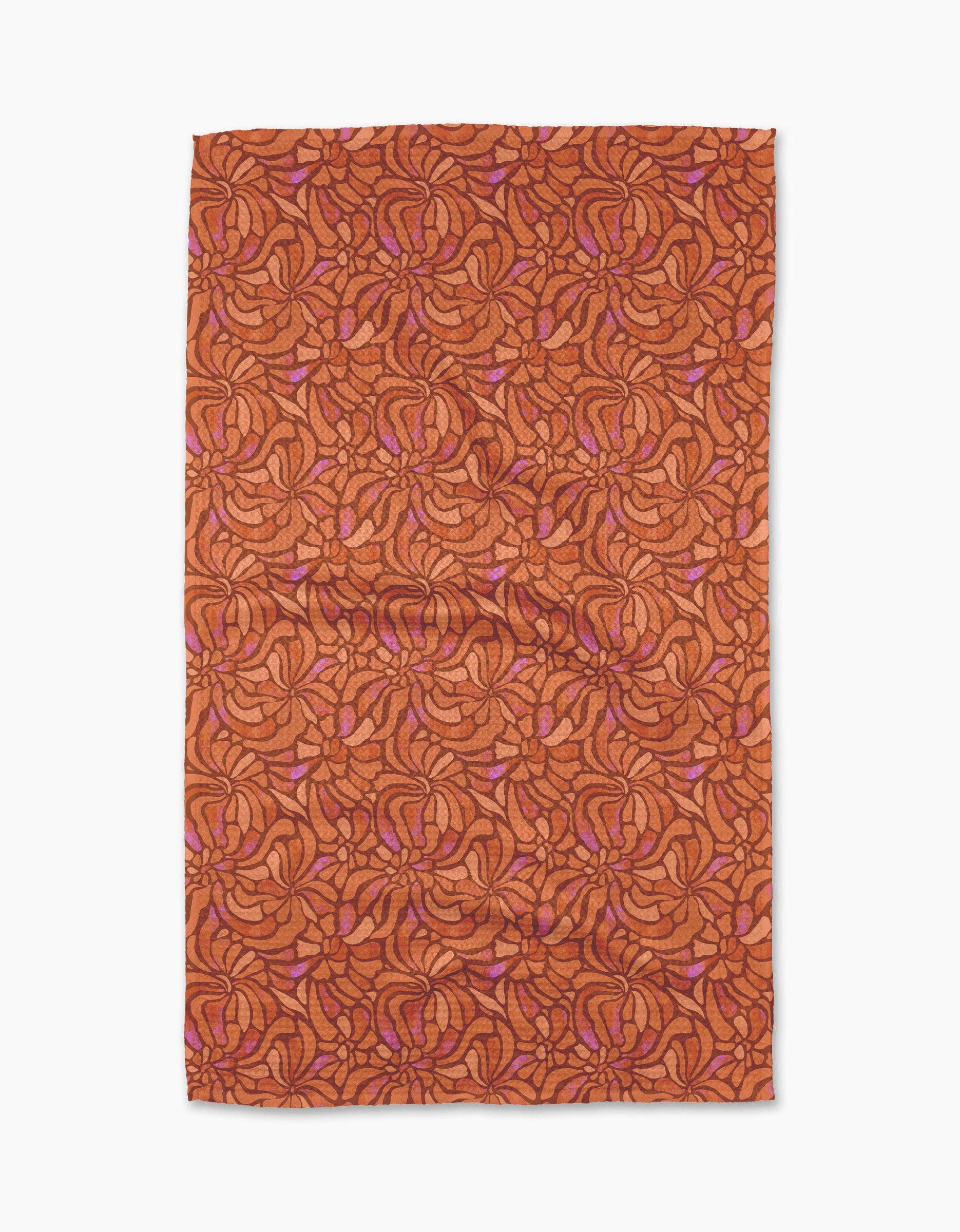 Coral Swirls Tea Towel
