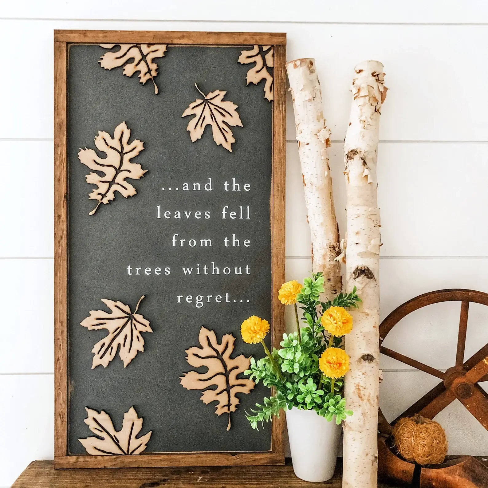 Leaves Fell From Trees Fall Sign