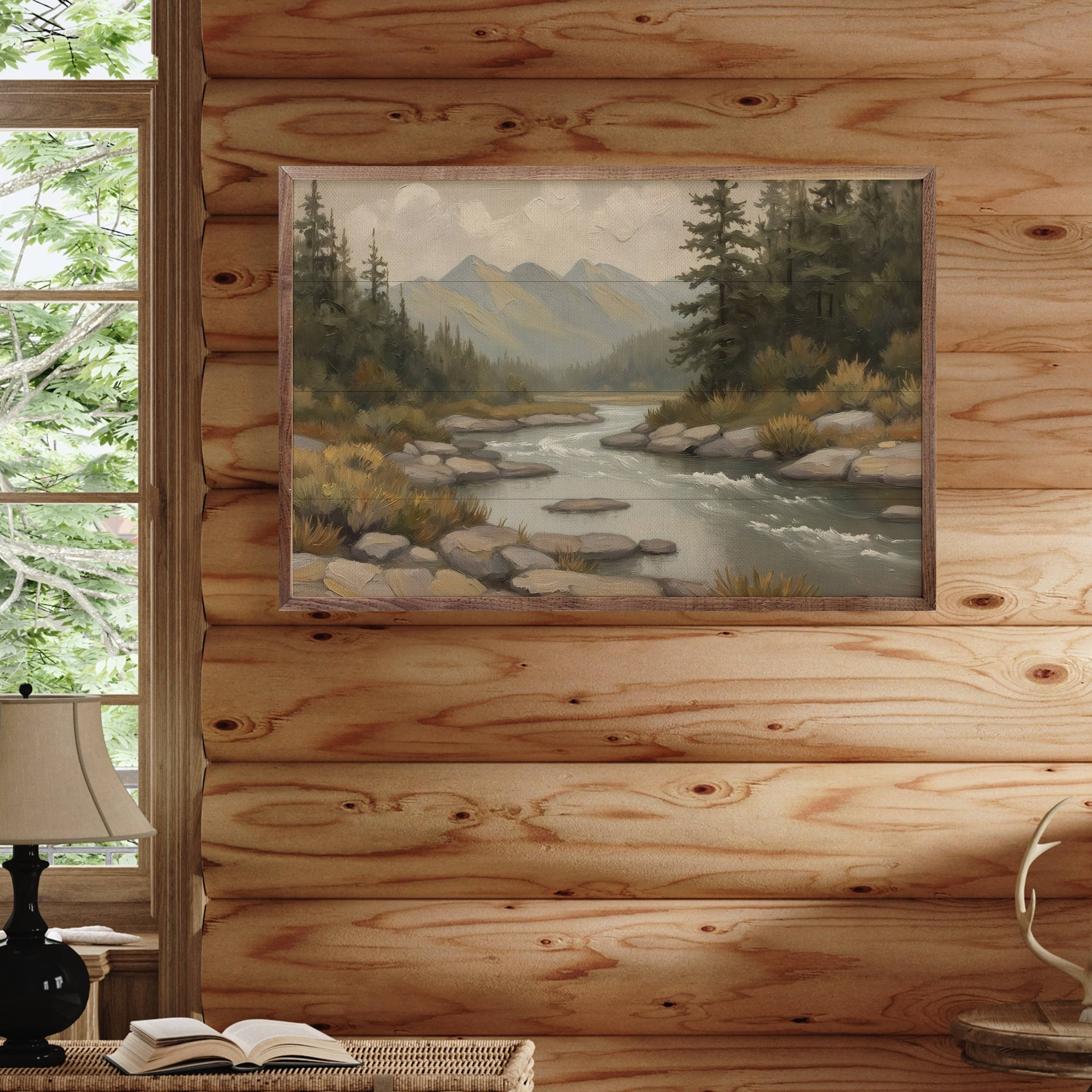 Pines and River Valley: 24x16