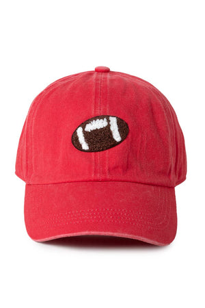 GAME DAY Chenille Football Patch Washed baseball cap: Olive