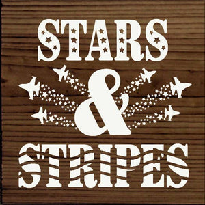 Stars & Stripes (Military Jet) Wood Sign: Old Blue