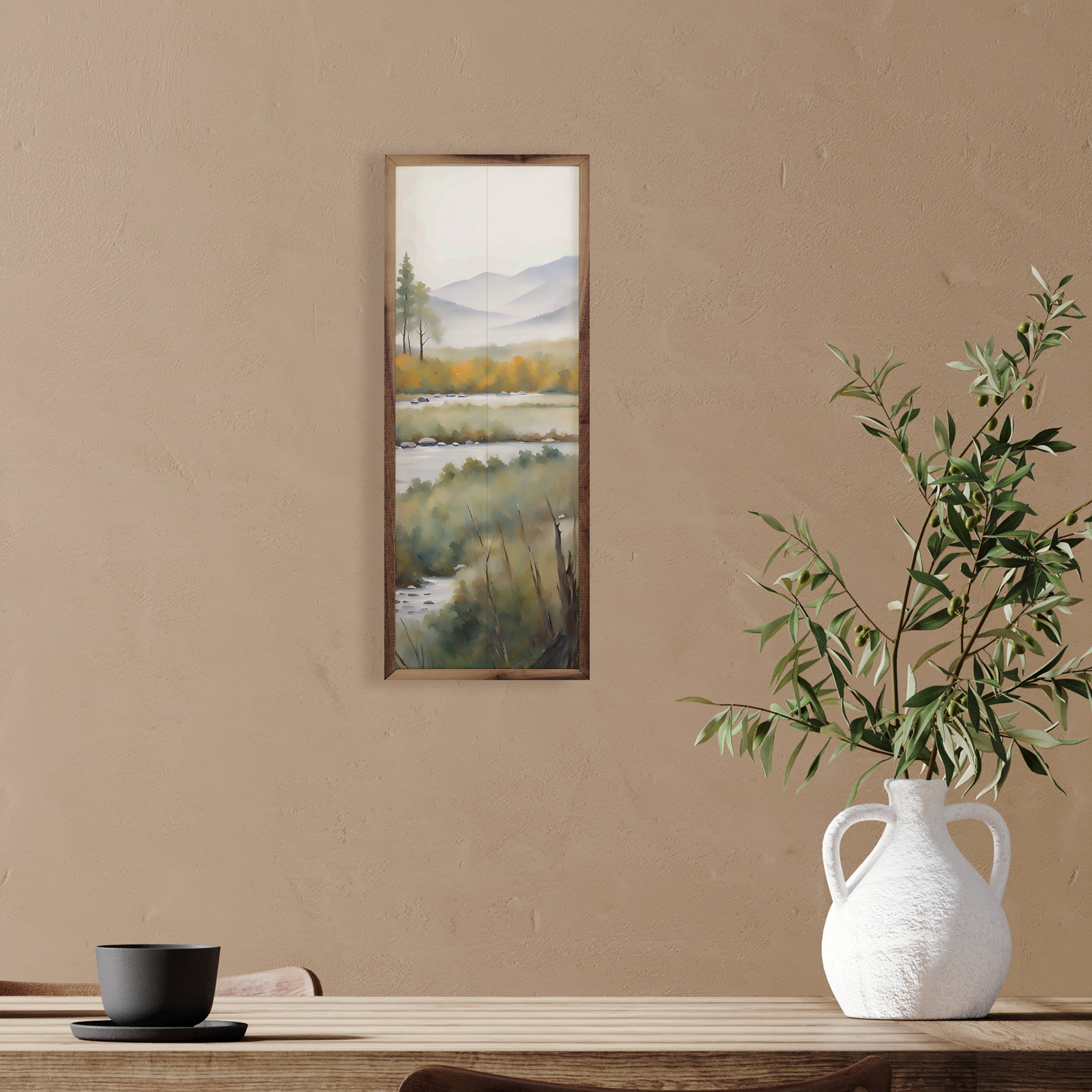 Creek With Tall Trees: 8 x 24 x 1.5