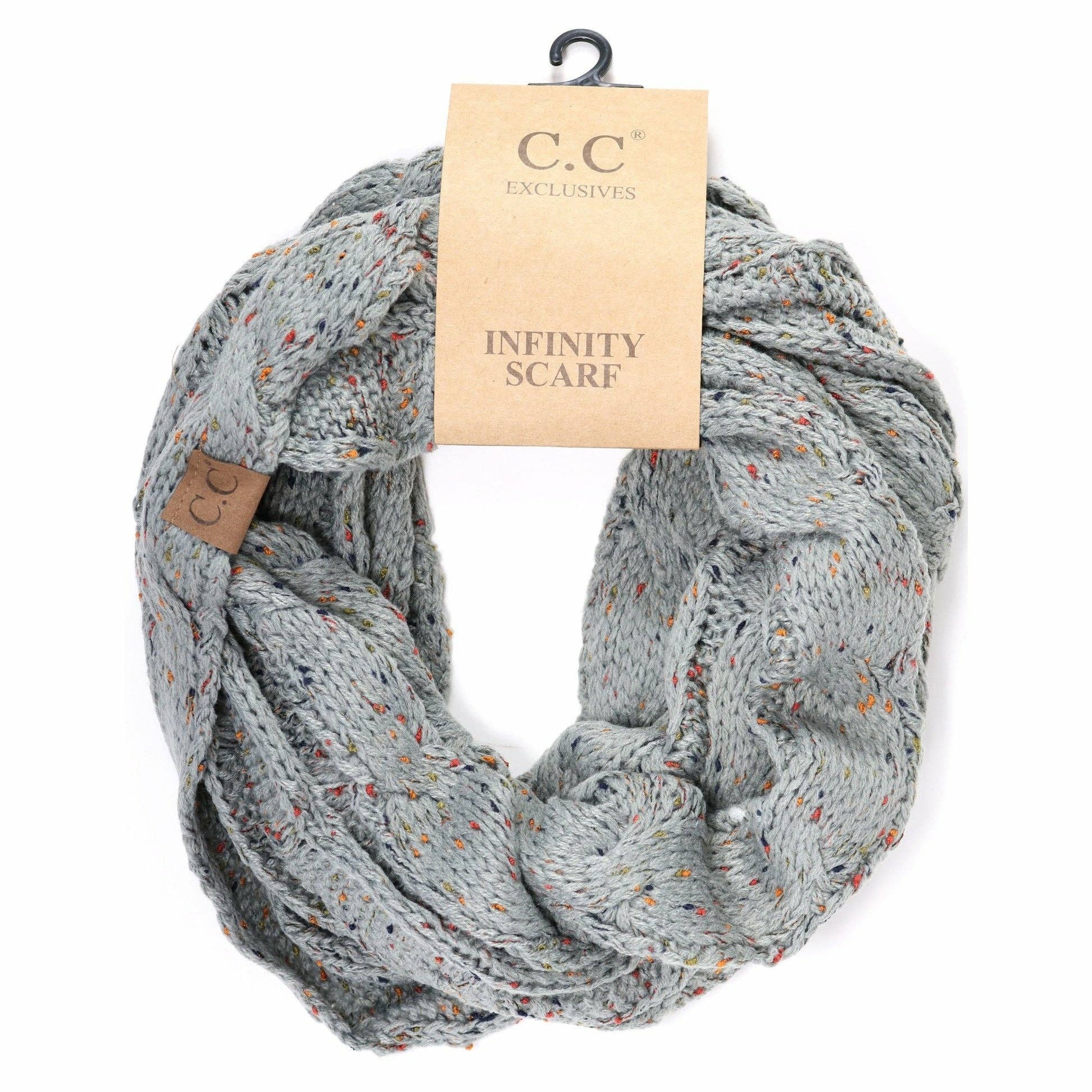 Flecked CC Infinity Scarf SF33: Natural Grey