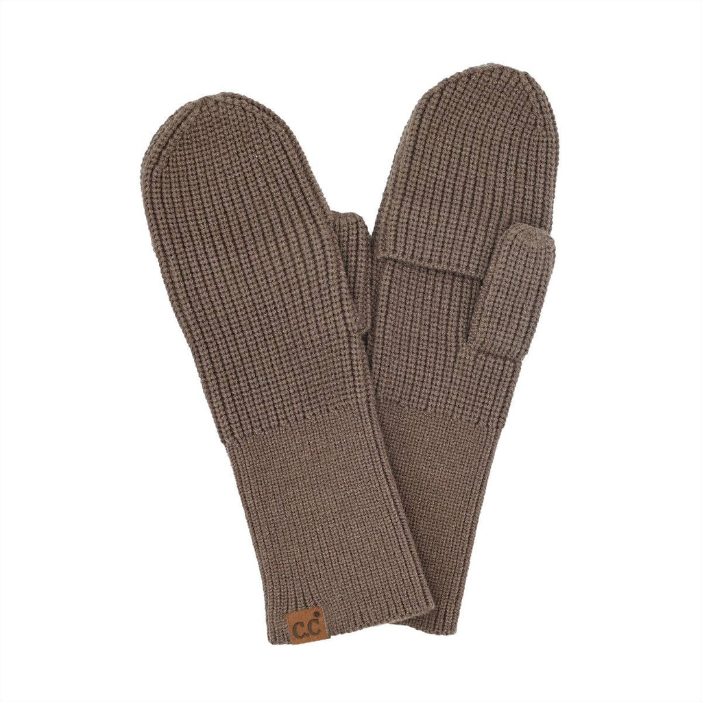 Open Slit C.C Mittens MTC0078: Mocha