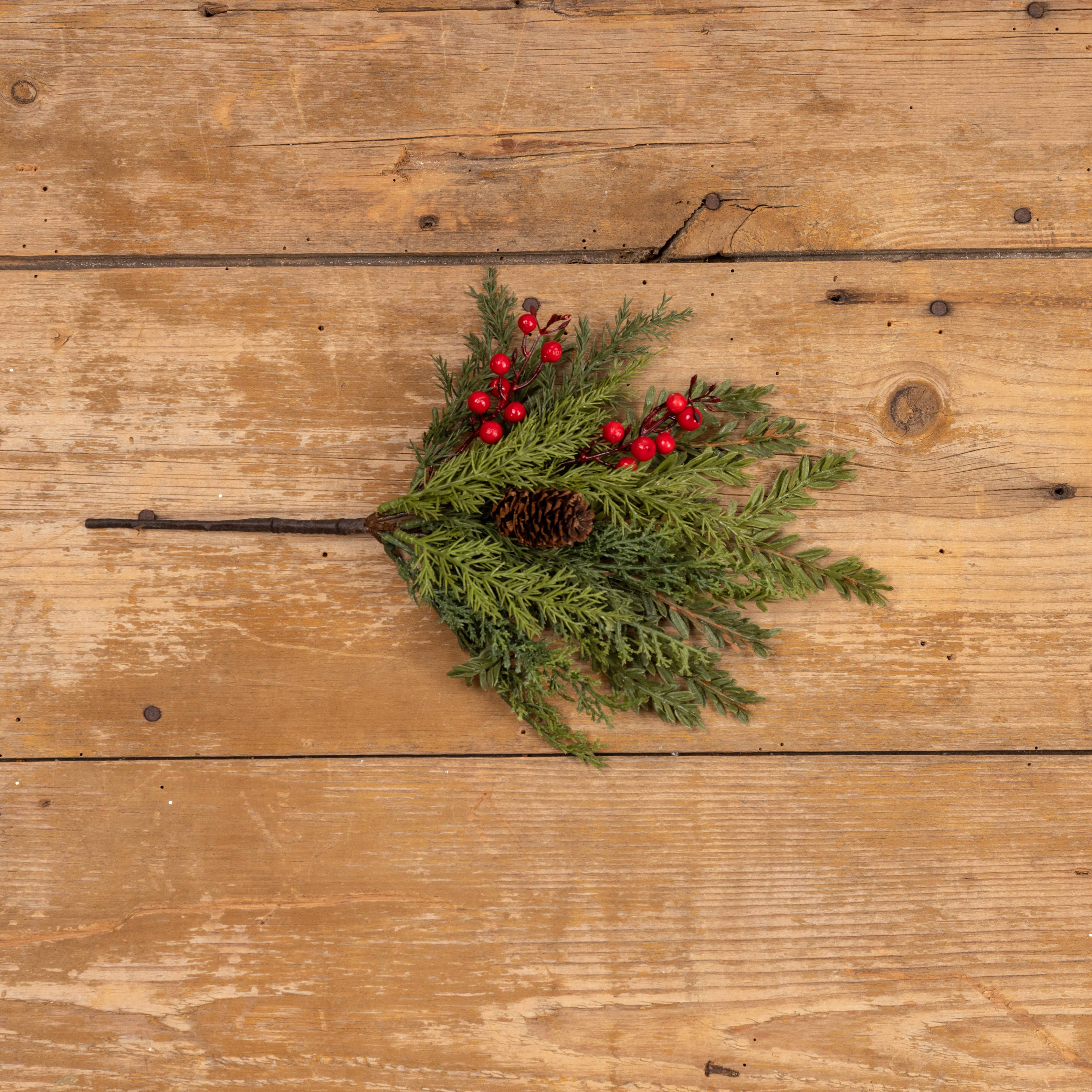 14" GREEN AND RED MIXED BERRY PICK