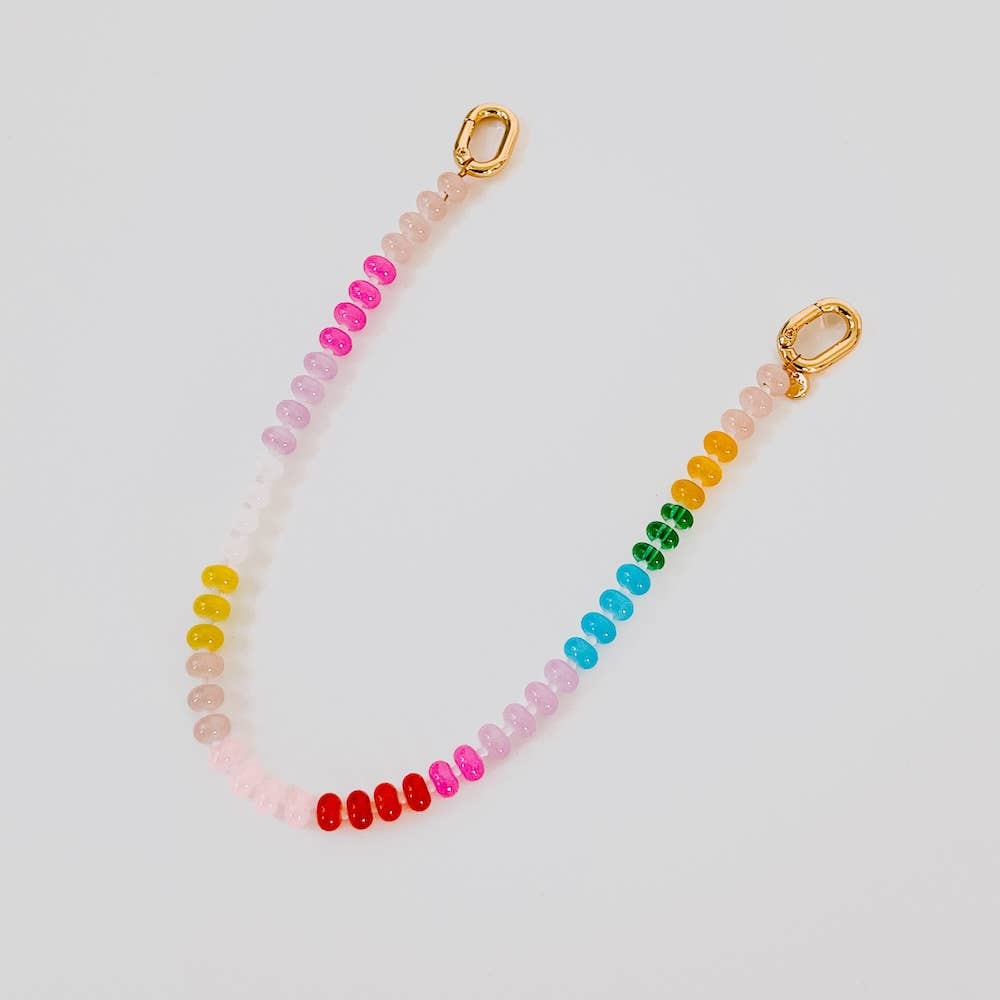 Beaded Bag Charms : Thick Bright Pink/Purple/Yellow/Blue