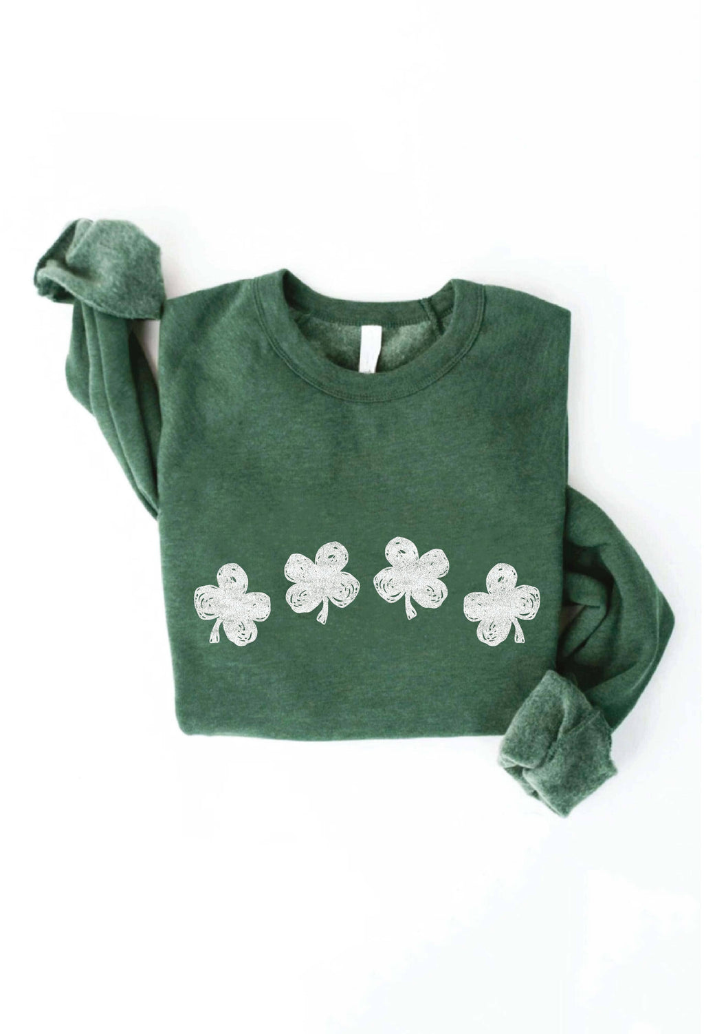 CLOVER ROW Graphic Sweatshirt: HEATHER FOREST
