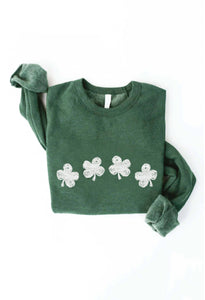 CLOVER ROW Graphic Sweatshirt: HEATHER FOREST