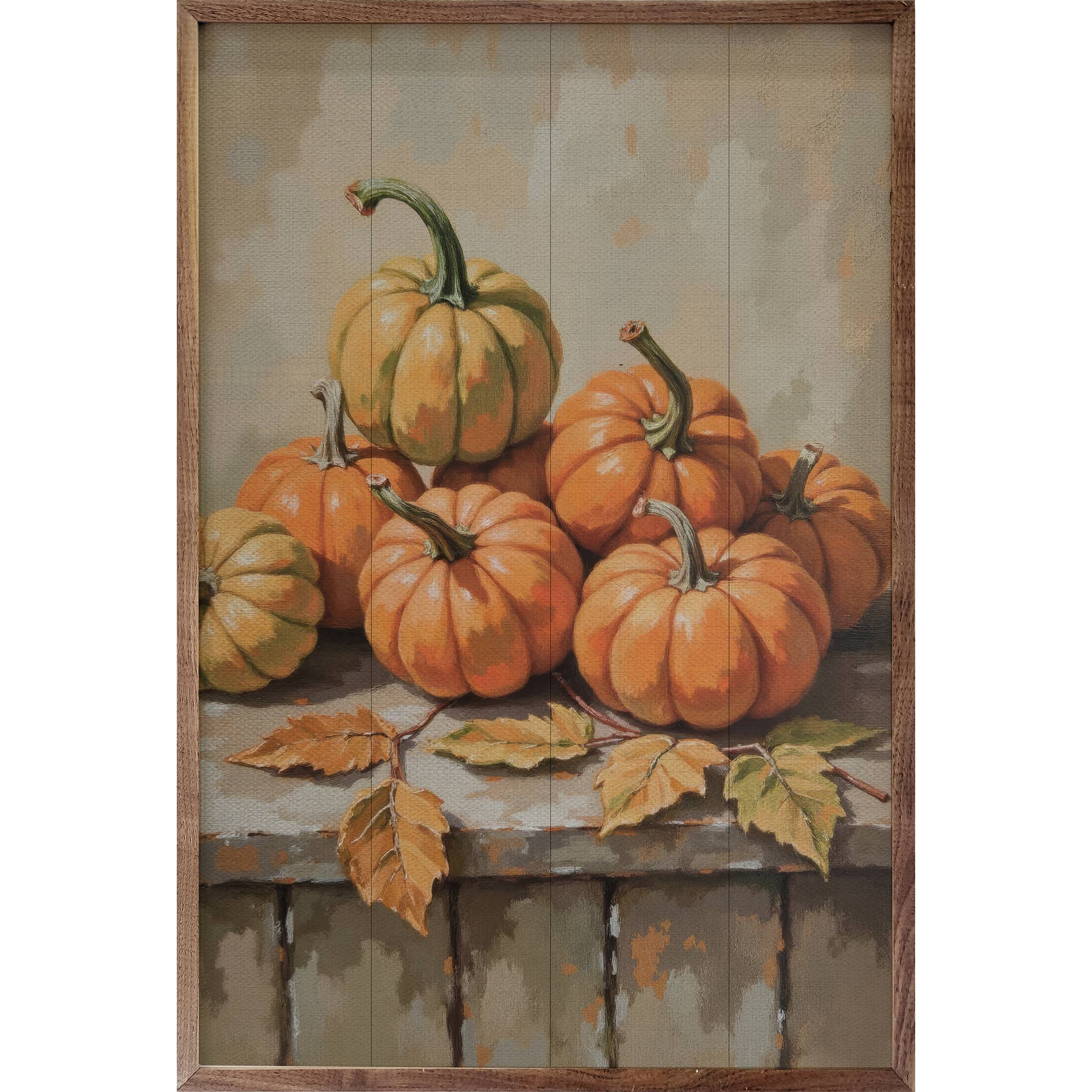 Small Pumpkin With Beech Branch: 5x8