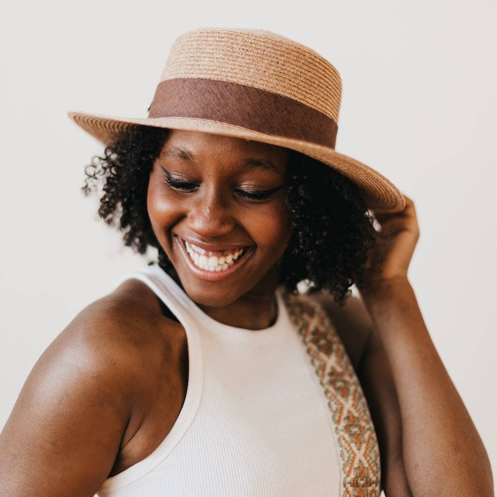Panama Piper Straw Hat: Brown