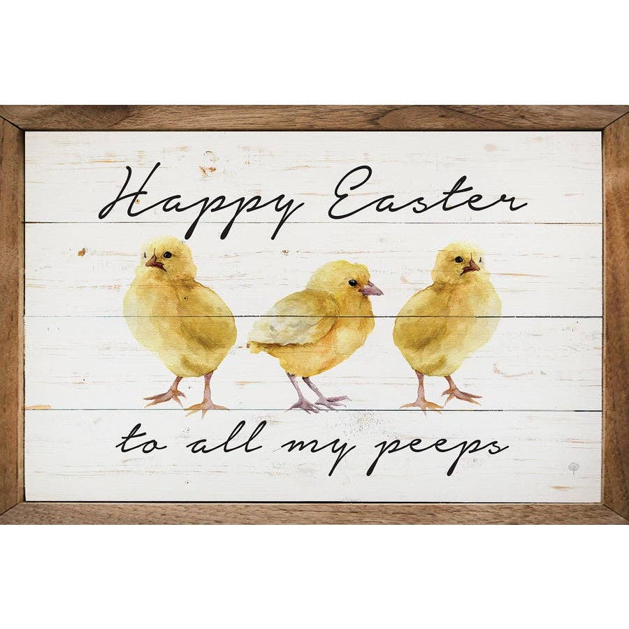 Happy Easter To All My Peeps Whitewash: 8 x 5 x 1.5