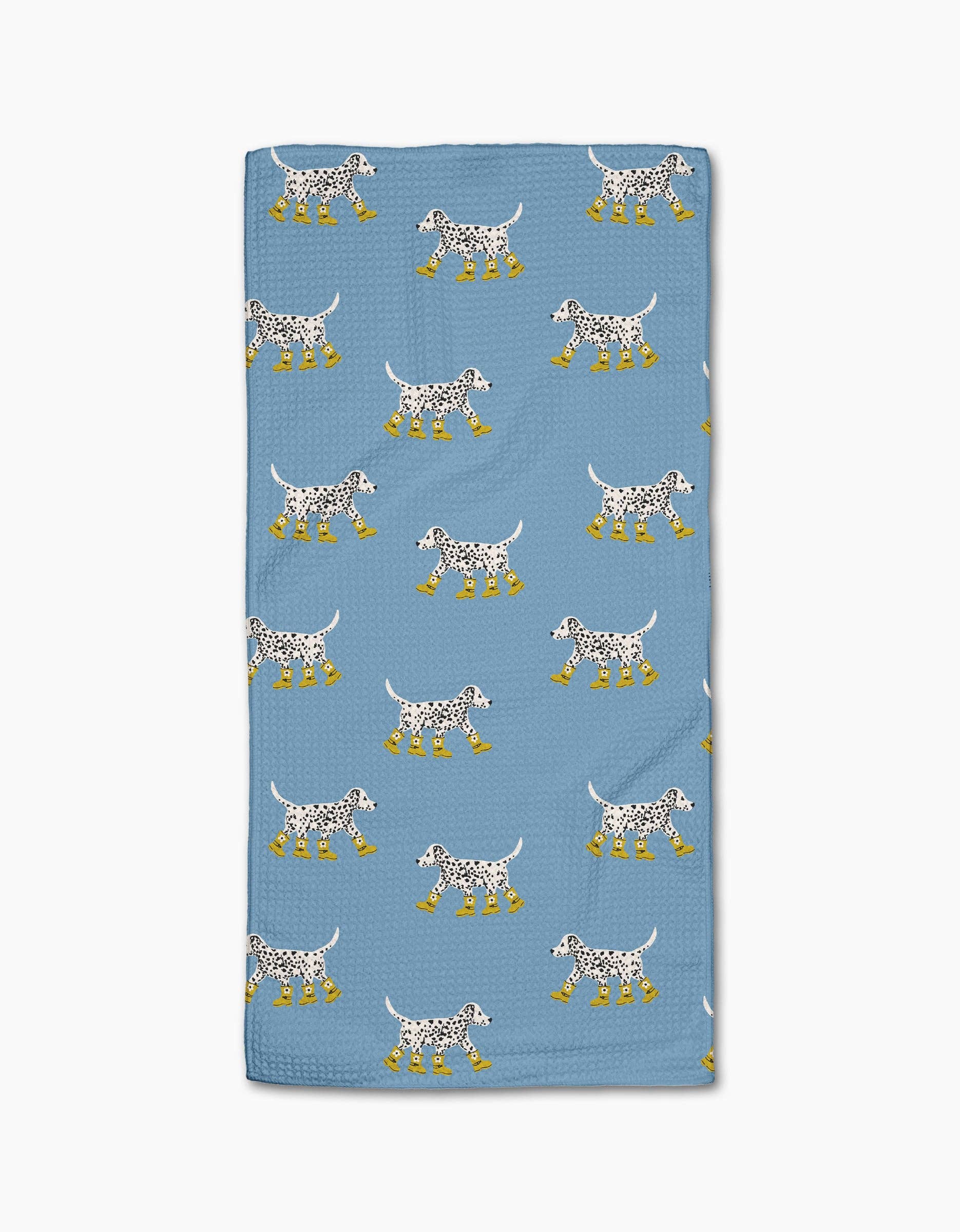 Dalmatian In Boots Blue Bar Towel