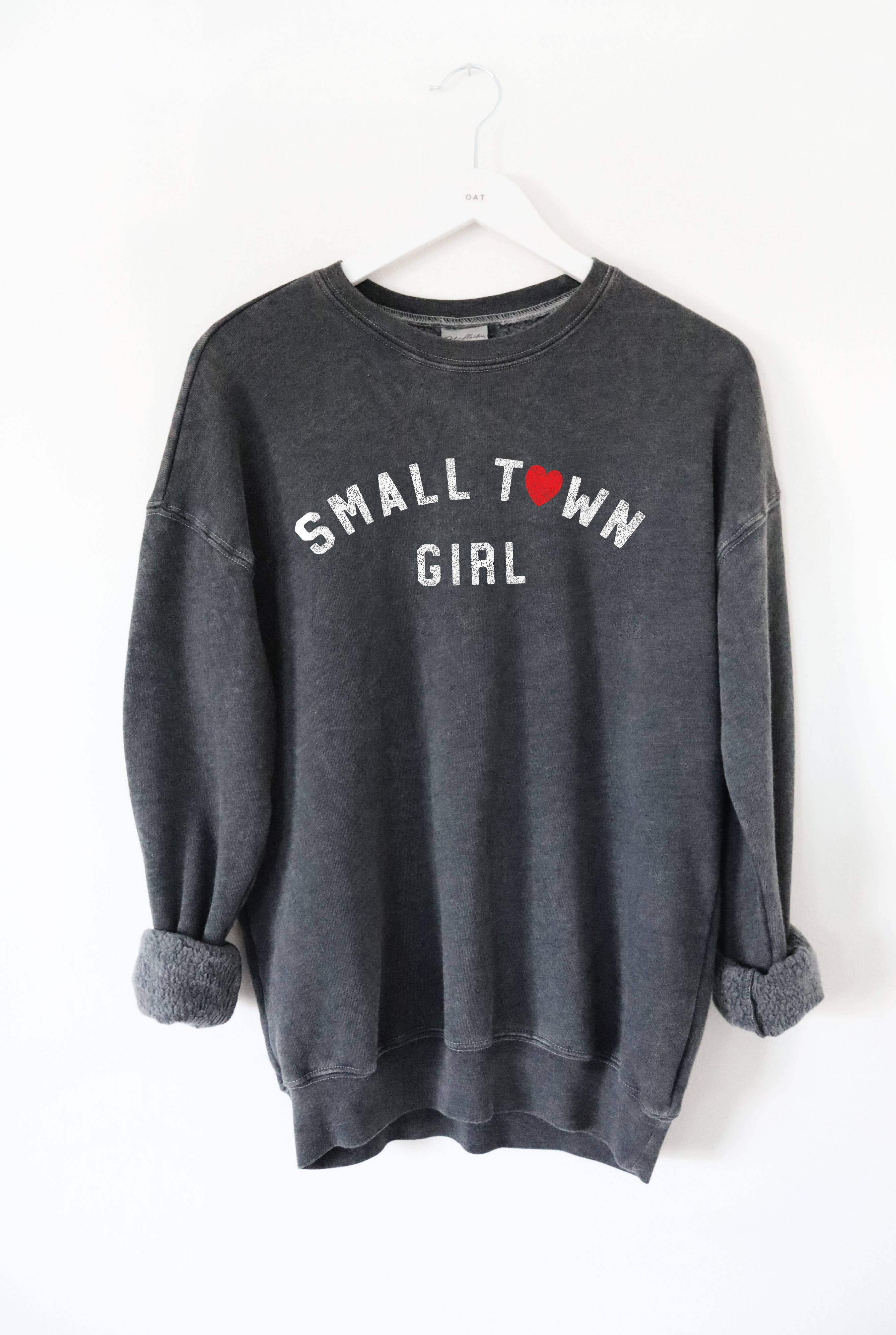 SMALL TOWN GIRL Mineral Graphic Sweatshirt: VINTAGE BLACK / L
