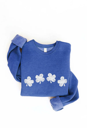 CLOVER ROW Graphic Sweatshirt: HEATHER FOREST
