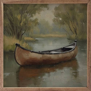 Old Canoe On Lake: 8x8