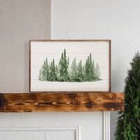 Watercolor Pines Forest: 16 x 10 x 1.5