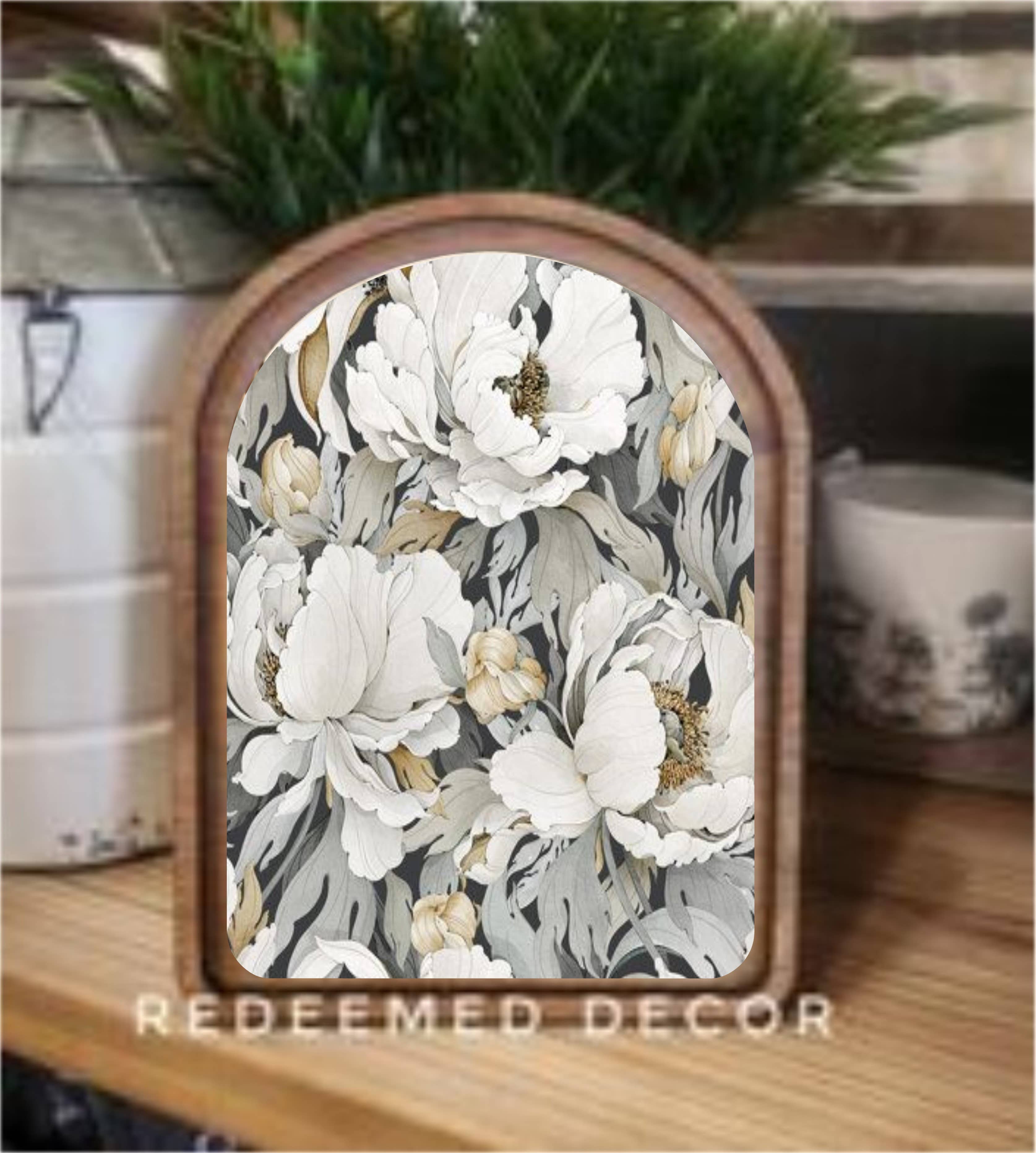 Arch Top Fresh Floral Framed Art