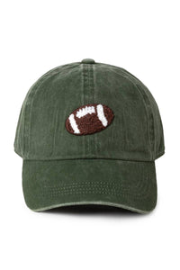 GAME DAY Chenille Football Patch Washed baseball cap: Olive