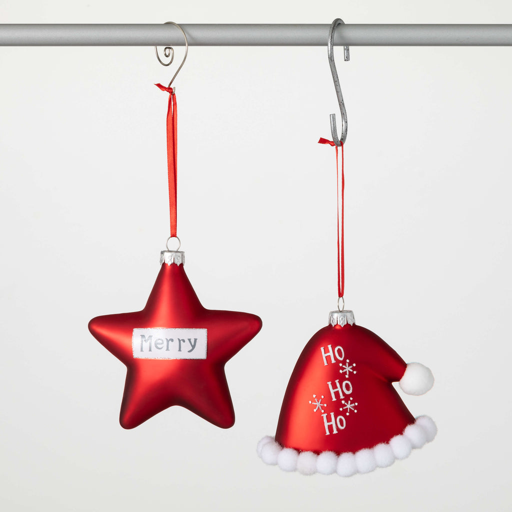 RED SANTA HAT / STAR ORNAMENT (2 Styles)