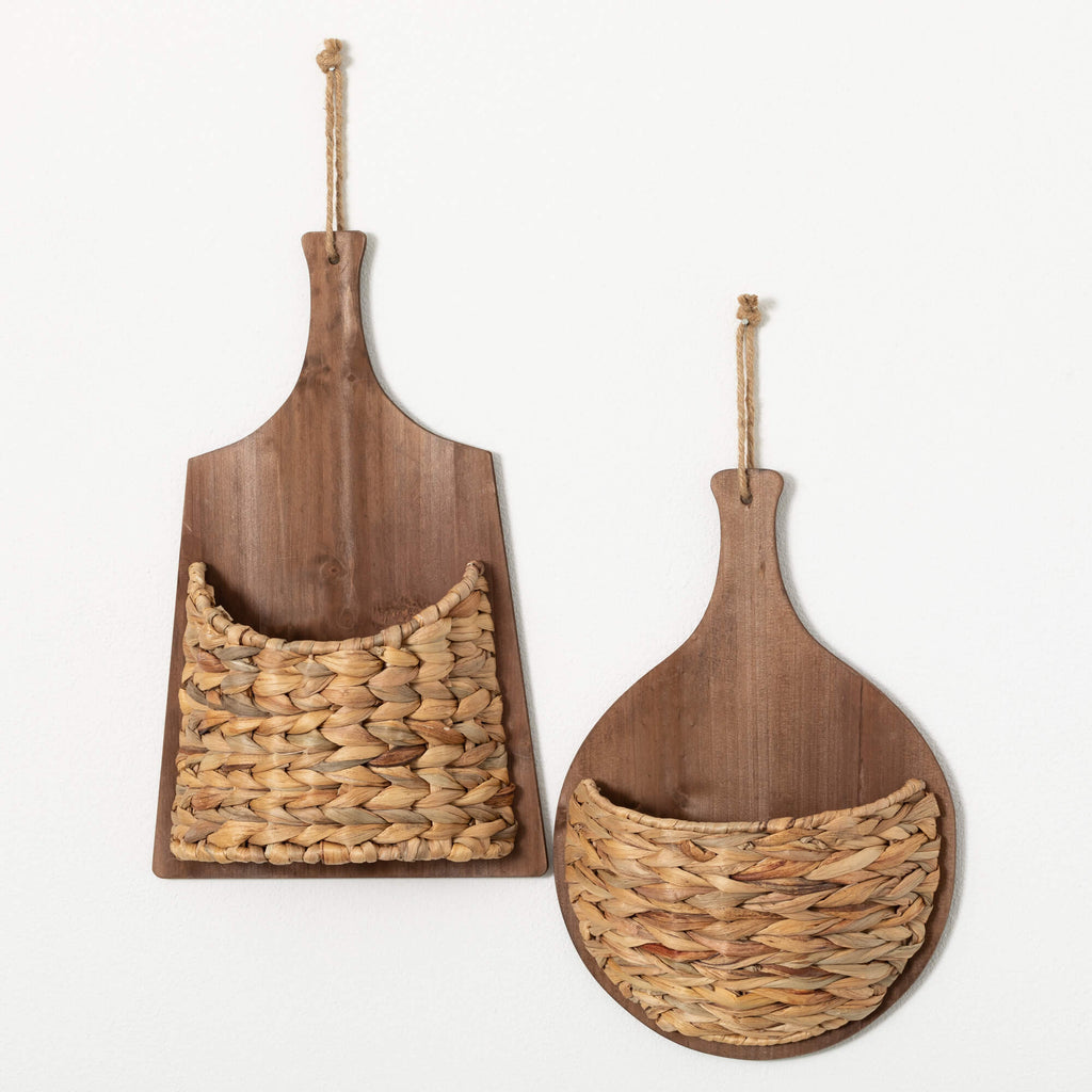 WOOD WALL BASKET (2 Styles)