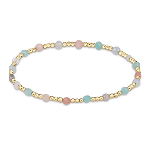 enewton - 6.25" Gemstone Gold Sincerity Pattern 3mm Bead Bracelet - Hot Mess