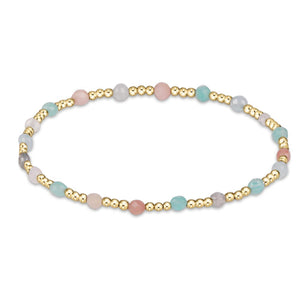 enewton - 6.25" Gemstone Gold Sincerity Pattern 3mm Bead Bracelet - Hot Mess