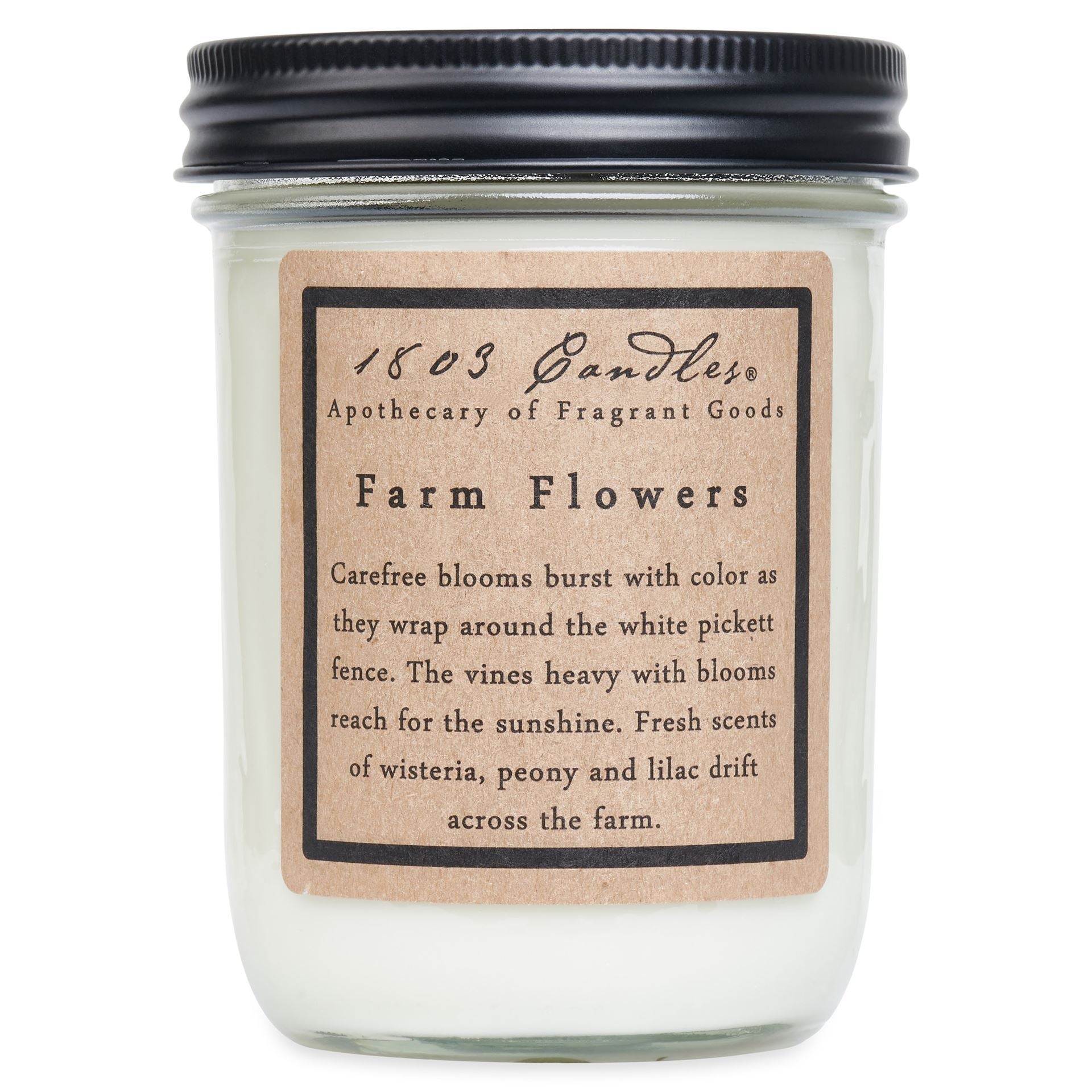 1803 Candles- 14oz jar - Farm Flowers
