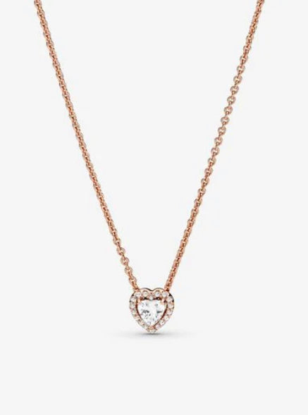 Sparkling Heart Collier Necklace-Pandora Rose