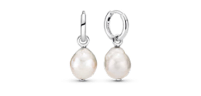 Freshwater Cultured Baroque Pearl Hoop Earrings - PANDORA- 299426C01