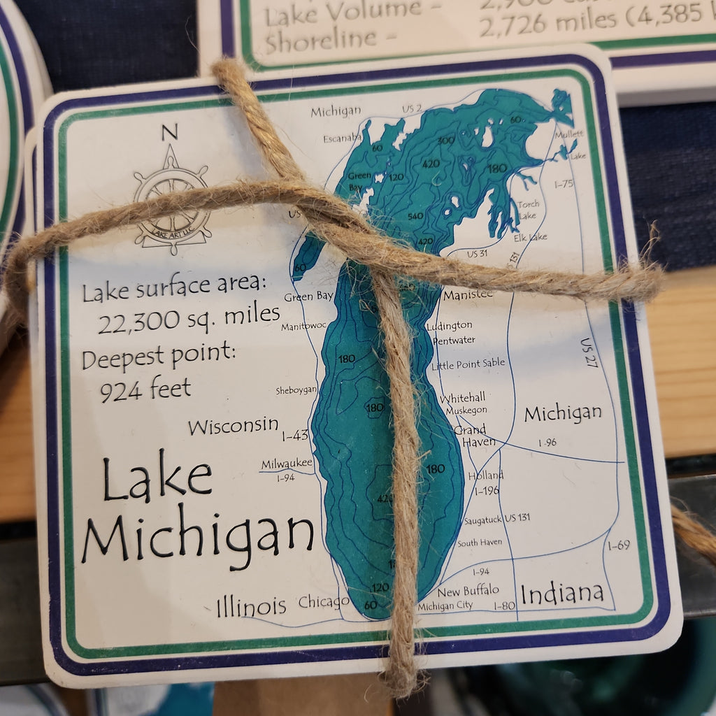 Lake Michigan Coasters (Set of 4)