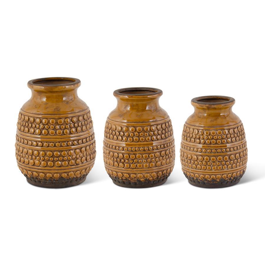 Golden Brown Bubble Textured Ceramic Vase (3 Sizes)