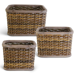 Rectangular Rattan Woven Nesting Baskets (3 Sizes)