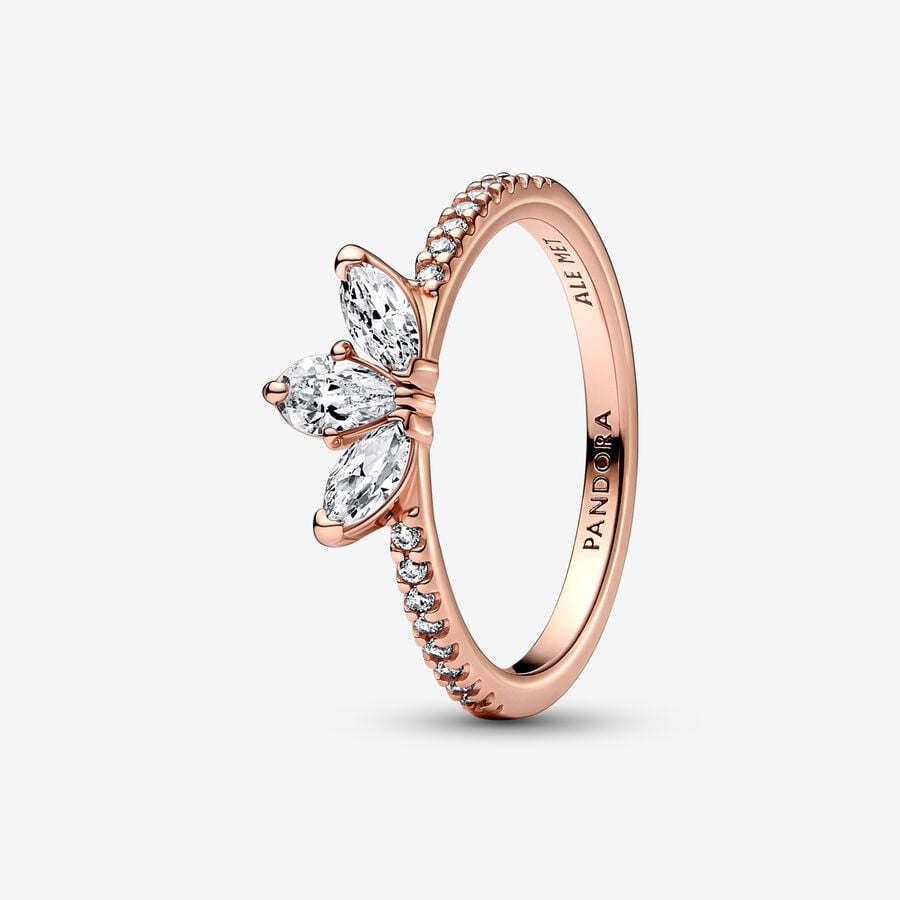 14k Rose Gold-plated Sparkling Herbarium Cluster Ring - Pandora - 182392C01